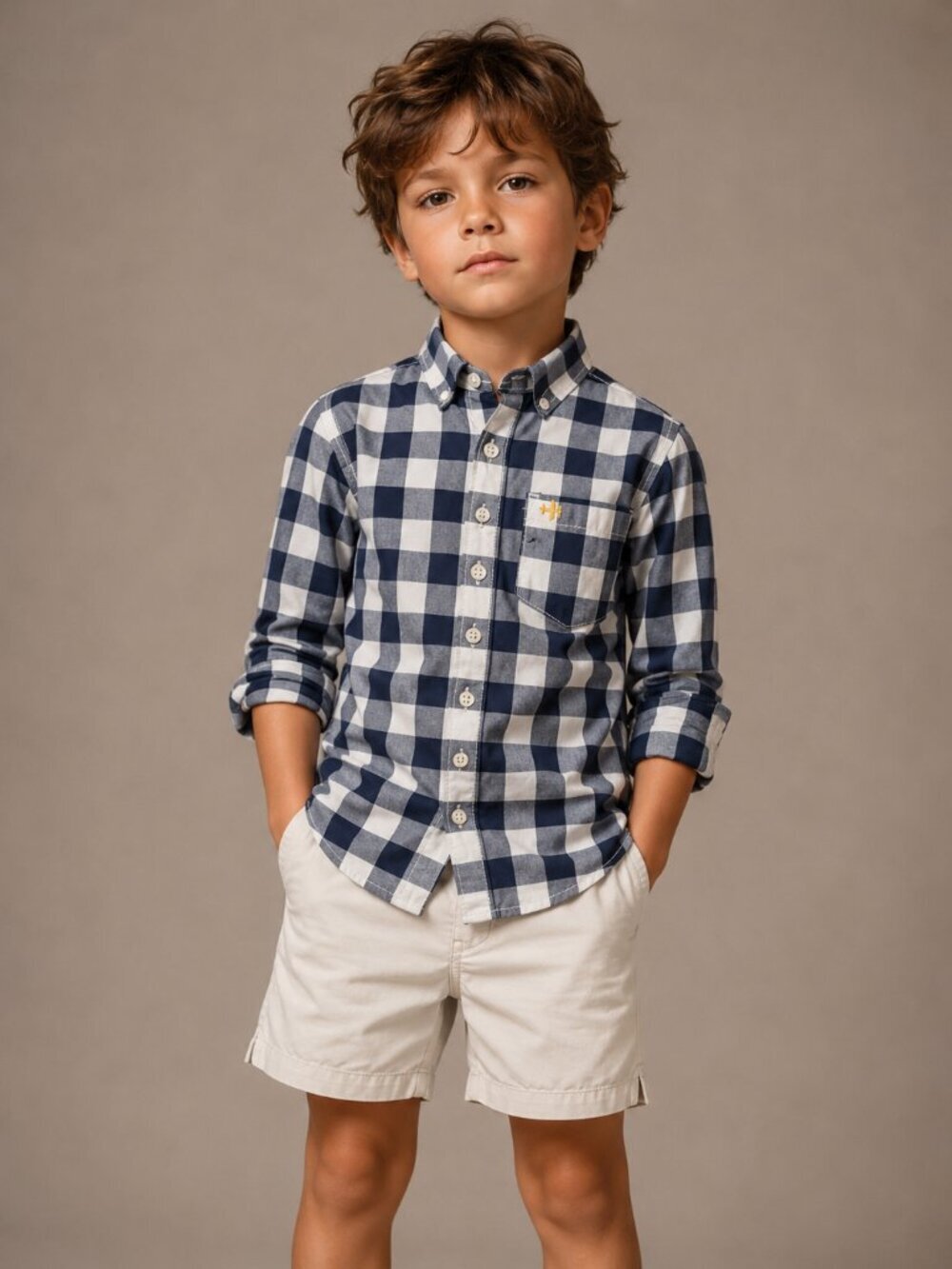 3/$20 Bundle 🌈Carter’s Toddler Boys Navy Gingham Button-Down Shirt 2T